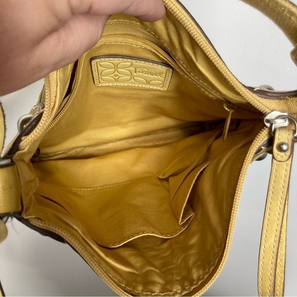 Fossil vintage‎ yellow leather crossbody bag - Picture 9 of 9